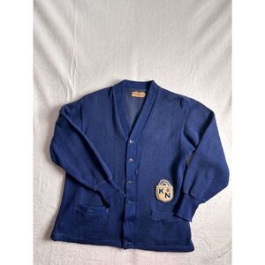 VTG‎ Roper Sportswear Blue Wool Cardigan Long Sleeve Men's Size Medium *